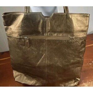 Wilson Leather Gold Toned Tote Bag Purse Pocketbook Shoulder Zipper Storage